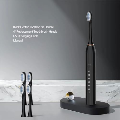 HPLRZXI Two Pack Electric Toothbrush Rechargeable Toothbrushes for Adults and Teens with 8 Brush Heads — view 3