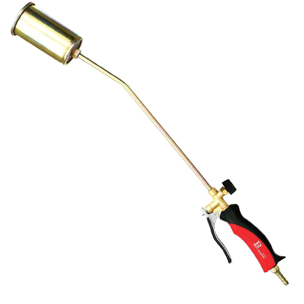 Paluplus Cannello per Saldature a Leva, lunghezza 60 cm, Bruciatore a Gas in Acciaio Zincato, Intensità di Fiamma Regolabile, Pistola per Asfalto, Guaina, per Sverniciatura, Potenza 35Kw -64L