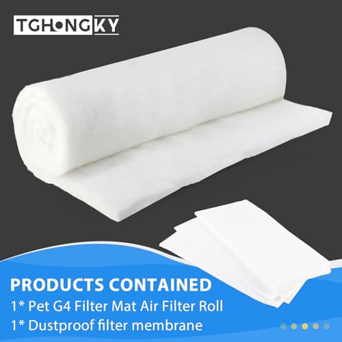 TGHongKy G4 Filtermatte 1m x 2m x 2cm Luftfilter Rolle Filtermatte Zuschneidbar Filtermatten für Lüftungsanlagen Klimaanlagenfilter Rolle mit Staubschutzfolie für Klimaanlagen Repair
