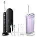 Philips Sonicare Complete Care Kit, Compact Flosser 1000, Purple, ProtectiveClean 5300 Rechargeable Electric Toothbrush, Black and 2PK Compact Nozzle Bundle, BD2001AZ