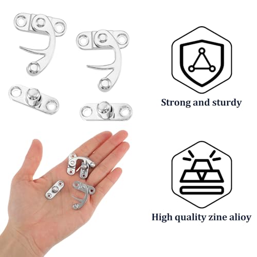 Schnell Verschluss, 2 Stück Antik Vintage Silber Schlossverschluss Kleine Riegelhaken Schwenkarm Rechts Vorhängeschloss Riegelhaken Mit Schrauben Für Kleine Holzkiste, Schmuckschatulle, Weinkiste