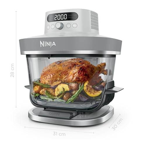 Ninja CRISPi PRO XL Friggitrice ad aria in vetro, 5 programmi di cottura preimpostati, include contenitori in vetro CleanCrisp da 5,7 L e 2,3 L e coperchi, bianco AS090EUWH - Immagine 2