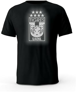Tigres UANL Futbol Mexico Black Reflective Logo T-Shirt playera Black