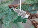  Chic Antique Weihnachtskugel Kugeln, Tropfen, Zapfen, Anhänger Antik Auto Velour mit Weihnachtsbaum Glasschmuck Vintage Christbaumhänger Weihnachten X-Mas Skan Design