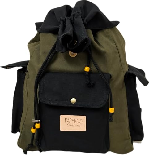 Image of Canvas Drawstring Backpack, Small size(10 Liters),Adjustable Shoulder Straps,Metal zippered pockets,Casual Travel Daypack