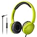 Avantree Long Cord Wired Headphones with Microphone(1.5M/4.9FT), Superb Sound, Comfortable, for Kids, Adults, Lightweight, On Ear Headset for Phone, Laptop, Computer, iPad, Tablet - 026 Yellow Green