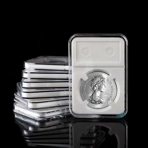10 exhibidores acrílicos transparentes para monedas de 38mm miniatura 2