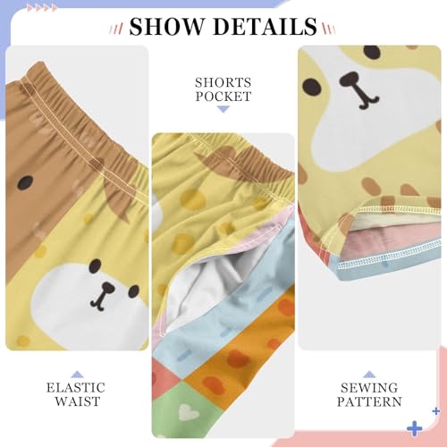 Boys' Pants Cute Cat Rabbit Frog Animal Face Long Bottoms Jogger Pants Elastic Waist Trousers with Pockets S-XL4