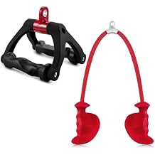 HXD-ERGO Tricep Rope & Double D Handle Bundle - Ergonomic Cable Attachments for LAT Pulldown, Seated Row, Triceps Workout - 950 lbs Load Capacity