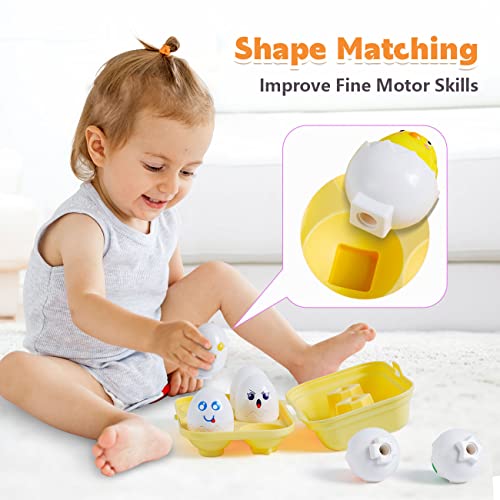 Syhln Learning Toys For 1 2 3 Year Old Girl Boy Gifts,Educational Montessori Color Shape Sorter Toys For Toddlers 1-3 Year Old,Matching Eggs Baby Toys 12-18 Months,One First Birthday Gifts Age 1-2 #TOP2