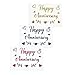 Happy Anniversary Balloon Stickers I Love You Bobo Balloon Stickers Mixed Color DIY Letter Decorative Decals Glass Paster Celebration Party Supplies 10 PCS