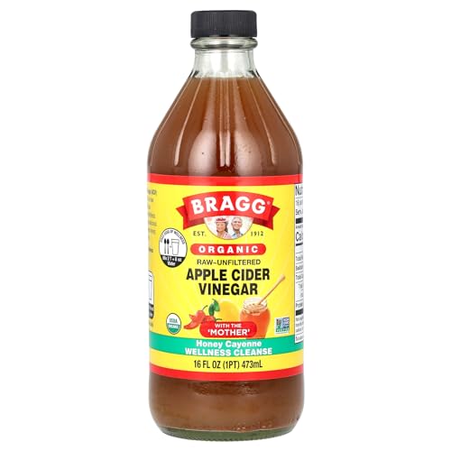 Bragg Organic Apple Cider Vinegar Honey Cayenne Wellness Cleanse with the Mother - 16 fl oz - Raw and Unfiltered