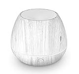 LEMON Mini Cool Mist Air Humidifier Ultrasonic Aroma Essential Oils Diffuser with Multiple Lighting Options, White Wood Grain, 150 ml