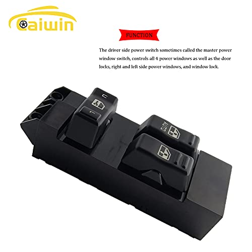 15047637 Front Left Driver Side Power Window Master Control Switch fit for 1999 2000 2001 2002 Chevy Silverado GMC Sierra 1500 2500 3500(Black Button) - Thumbnail 5