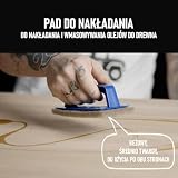 OLI-NATURA Padset z uchwytem ręcznym i 20 podkładkami - Kompletny zestaw do profesjonalnego nakładania oleju na drewno - Podkładki do masażu i polerowania