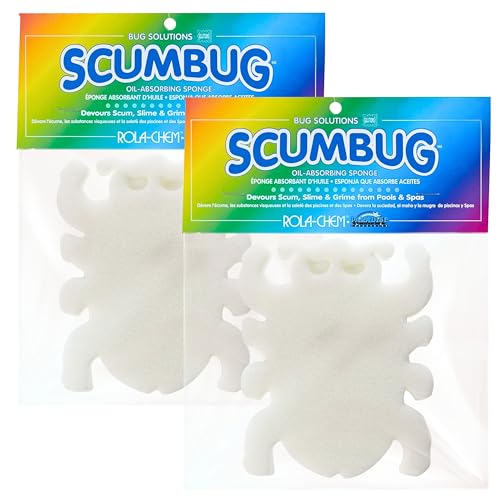 2 Pack Scumbug Hot Tub Scum Absorber – The Original, Highest Rated Scum Absorber Ever – Pool Sponge Oil Absorber for Hot Tub, Spa & Pool – Hot Tub Cleaning Tools That Soak Up Oil & Grime