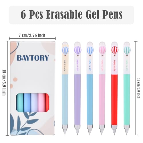 Bolígrafos borrables retráctiles de gel 6 piezas BAYTORY miniatura 2