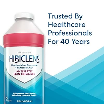 Hibiclens Antimicrobial and Antiseptic Soap and Skin Cleanser 32 oz for Home and Hospital 4% CHG, Packaging May Vary