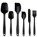 Price comparison product image Silicone Spatula Set Silicone Kitchen Utensils Set Silicone Brush Heat Resistant Food Grade Non-Stick, for Cooking Baking Cake Decorating (6-Set Black)