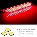 iJDMTOY Red Lens 60-SMD LED Bumper Reflector Lights Compatible With 2013-2015 Honda Civic Sedan, Function as Tail, Brake & Rear Fog Lamps