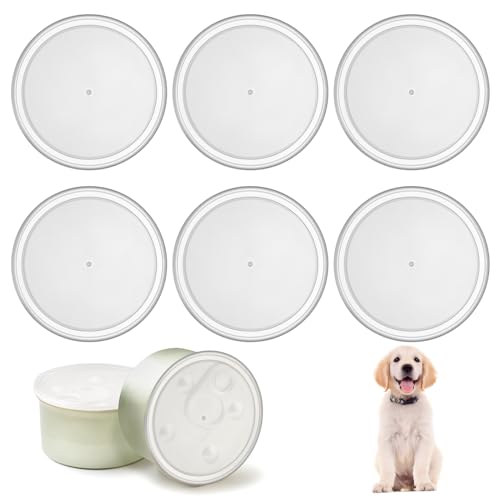 6 Stück Dosendeckel, Weiß Deckel für Dosen, Dosendeckel 800g, Waschbar Hundefutter, Dosenverschluss, Hundefutter für Futteraufbewahrung Tierfutterdosen(Durchmesser: 10cm)