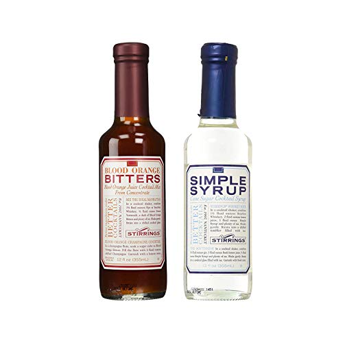 Stirrings Blood Orange Cocktail Bitters and Pure Cane Simple Syrup Cocktail Mixer 12 ounce bottle...