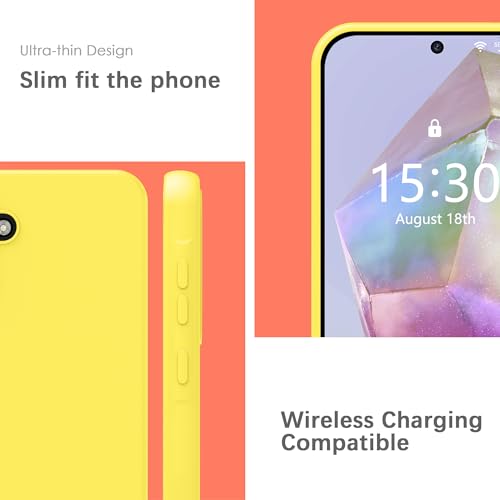 Image of YATWIN Silicone Back Case for Samsung Galaxy A35, Soft-Touch Phone Back Cover for Samsung Galaxy A35 - Yellow