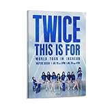 歌手 TWICE トゥワイス THIS IS FOR WORLD TOUR アルバムキャンバスポスター壁アートの装飾リビングルームの寝室の装飾のための絵画の印刷キャンバスポスター寝室の装飾スポーツ風景オフィスルームの装飾ギフト 24x36inch(60x90cm)