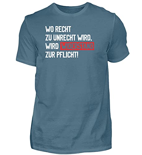 T-shirt homme bleu pierre taille M vêtement message allemand