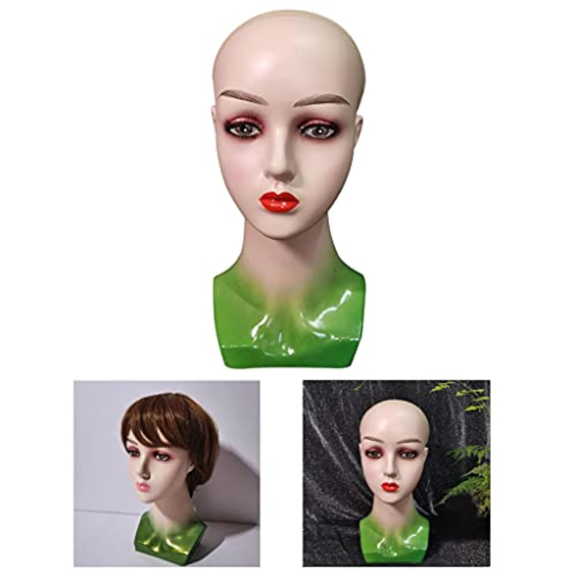 Milaan Mannequin Head Female Face Bald Stand
