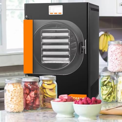 Food Freeze Dryer Machine, Freeze Dryer for Home Use, Large Stainless Tray System for Fruits Vegetables Herbs and Snacks with Low-Noise Performance, for Kitchen Pantry and Café