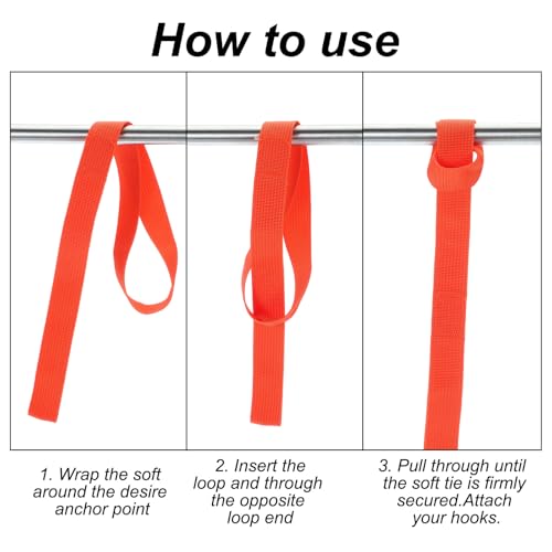 PATIKIL Laços de amarração, 8 unidades x 45,72 cm tiras de amarração macias resistentes, resistência