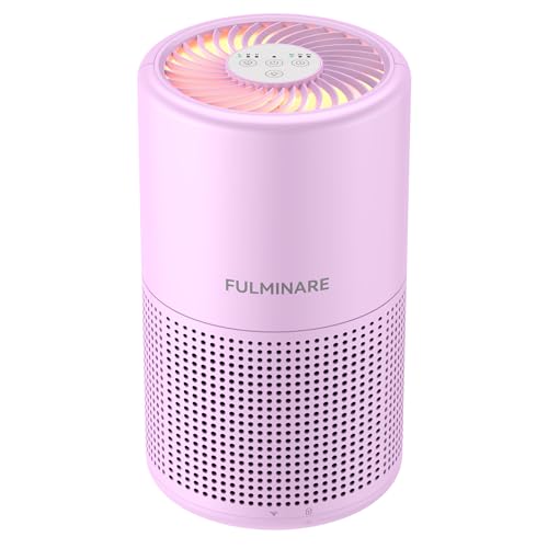 Image of FULMINARE Air Purifiers for Home Bedroom H13 HEPA Air Purifier, 3 Speeds, Timer, 24dB, Small Mini Air Purifier with Night Light, Purple