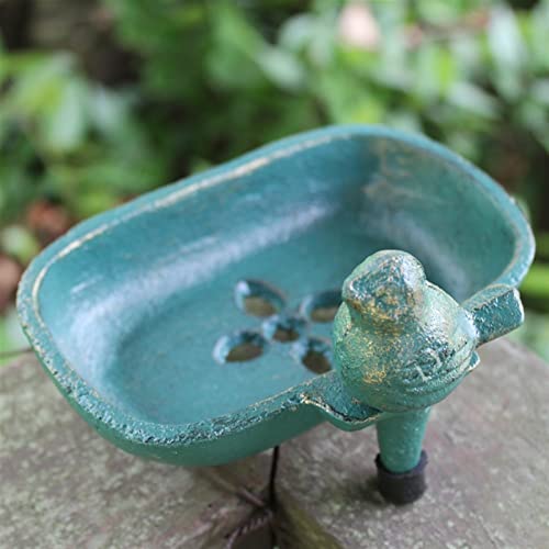 Blywo Cast Iron Hand Soap Holder Antique Green Gold Finish Decor Tabletop Metal Dish Tray For Kitchen Bathroom Garden Hand Wash Sink #TOP4