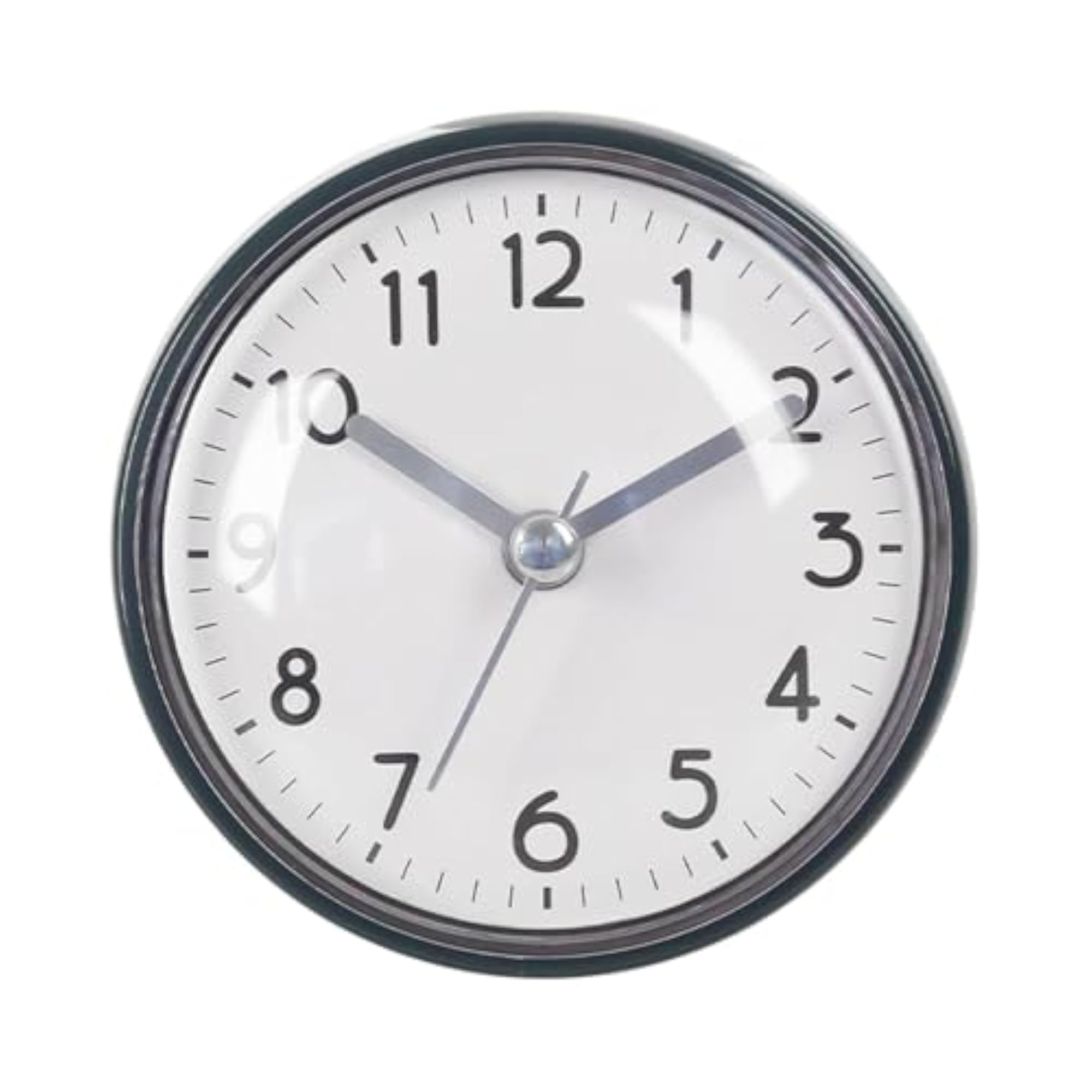 Waterproof Suction Cup Wall Clock, White and Green