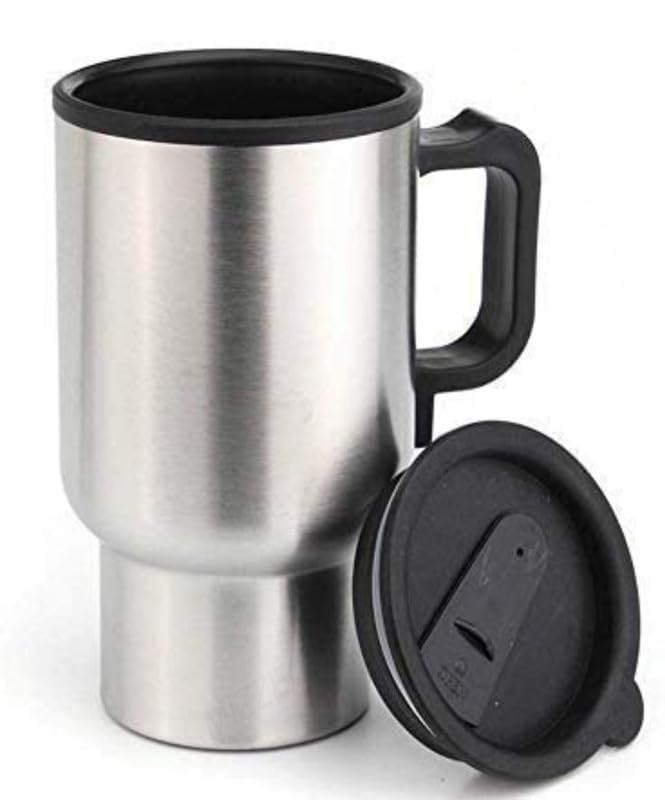 QUALIZA Car Kettle Boiler 450ml Stainless Steel Mug Heating Travel Cup with DC 12V Charger-image-48