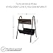 Nathan James 32502 Hugo Wood Nightstand, Rustic Accent End or Side Table with Drawer, Durable Black Metal Frame & Leather Hammock, Gray/Black