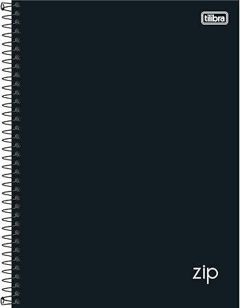 Tilibra 305421 Universitário 10 Matérias Zip - Caderno Espiral, Capa Dura, 160 Folhas, Preto