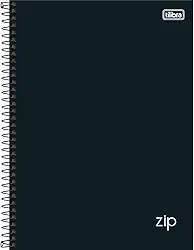 Tilibra - Tilibra ZIP - Caderno Espiral Capa Dura, 200x275mm, 80 Folhas, Negro