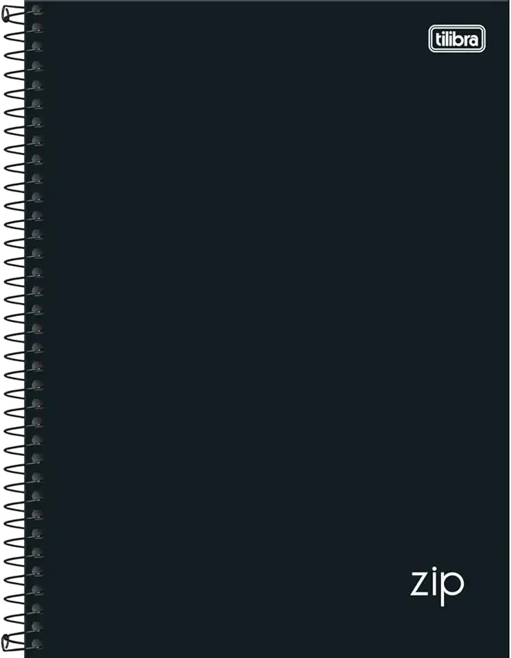 Tilibra 305421 Universitário 10 Matérias Zip - Caderno Espiral, Capa Dura, 160 Folhas, Preto