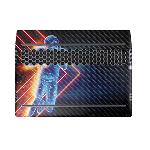 Image of MightySkins Carbon Fiber Skin Compatible With Alienware M17 R5 (2022) Full Wrap Kit - Glow Football | Protective, Durable Textured Carbon Fiber Finish | Easy To Apply & Change Styles | Made in the USA