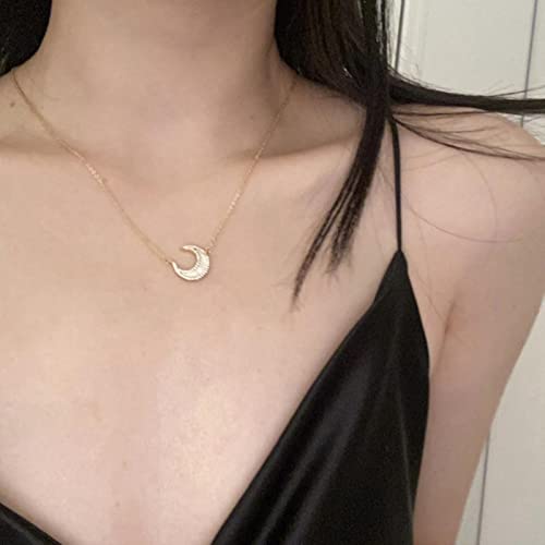 XJruixi 925 Stamp Necklace Summer New Trend Unique Design Moon Sparkling Zircon Party Jewelry Gift Wedding Accessories