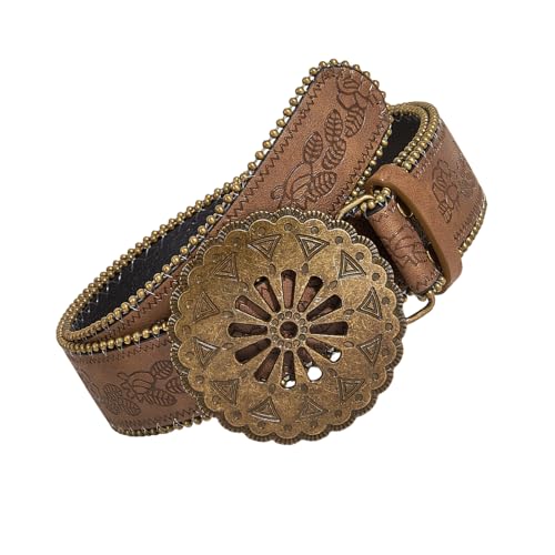 Waist Chain Floral Flower Buckle Punk Chain Cowgirl Belt For Women Proms Club Party For Jeans Dresses