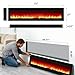 Garvee 50Inch Electric Fireplace Inserts - Ultra Narrow Frame Wall Mounted Fireplaces with 3 Heating Modes, 12 Flame Colors, Remote Control/Timer, Low Noise