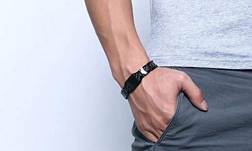 Vnox Religious Jewelry Muslim Islamic Mashallah Allah God Stainless Steel Black Stainless Steel Link Bracelet For Men,Adjusting Tool #TOP4