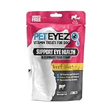 PetEyez Tear Stain Remover Vitamin Treats for Dogs - Support Eye Health & Reduce Itching & Tear Stain Buildup - 100% Natural Dog Treats w/Superfoods, Antioxidants & Nutrients - Beef Flavor - 1oz