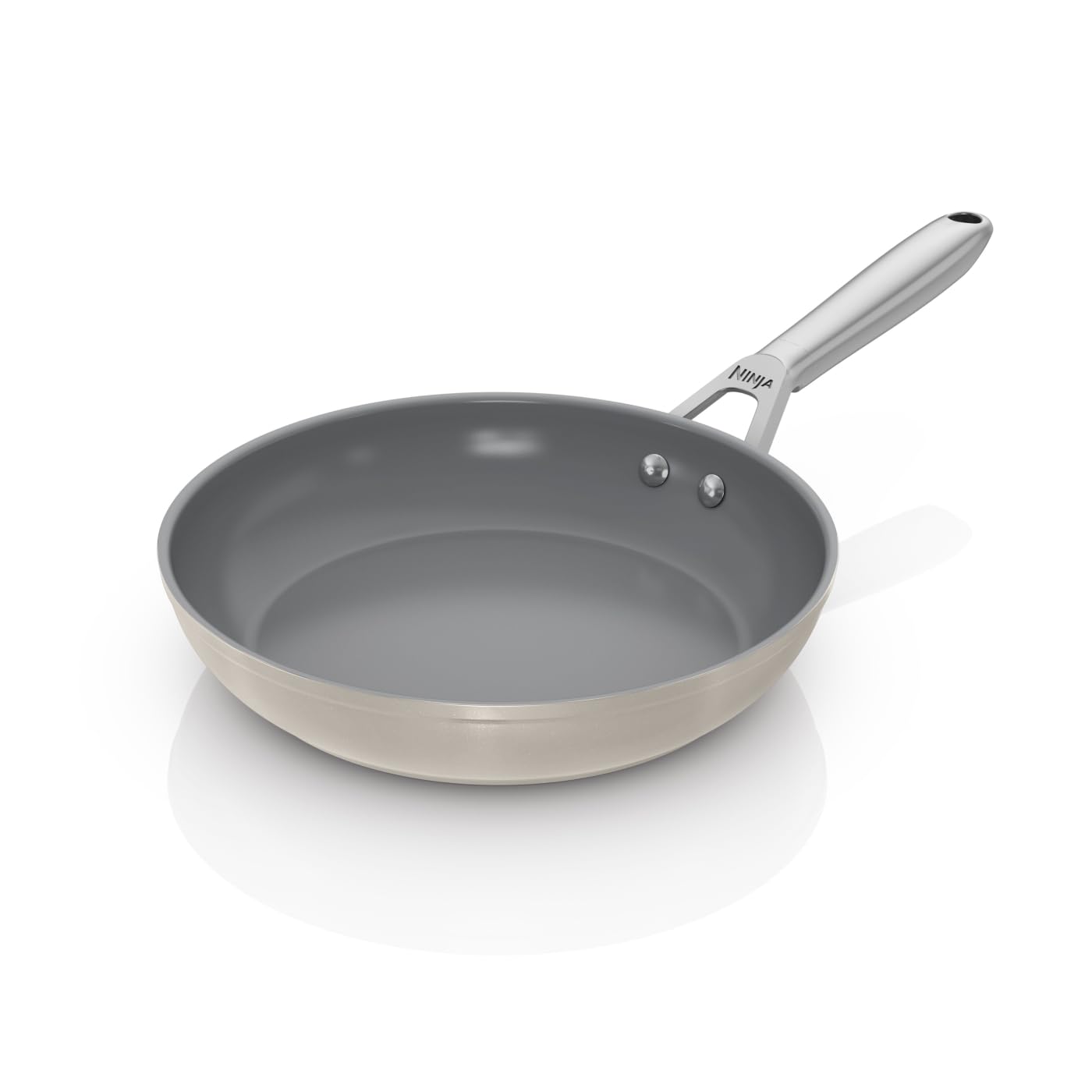 Ninja Ceramic Pro 24cm Frying Pan, Oven Safe to 285°C, All Hob Compatible, Cooking Surface Made PTFE & PFAS-Free, Full Induction Base, Stone CW30024UKST