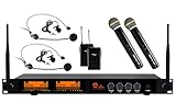 Nady DW-44 Quad Digital Wireless Handheld, Lapel & Headset Microphone System – Ultra-Low Latency...