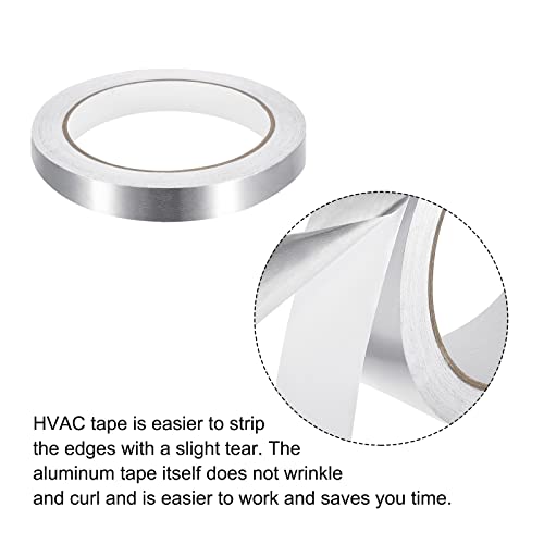 QUARKZMAN 3 Rollen Aluminium Klebeband 15mm x 20m Hitzebeständiges Klebeband (1,96 mil) Aluminium Folienband für HVAC Reparieren von Metalloberflächen Silber