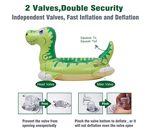 Kataka Inflatable Dinosaur Pool Floating Kids Dinosaur Swimming Tube Ring Summer Beach Kids Pool Floating Party Lounge Raft 32 "Durable Pvc Green Tyrannosaurus Rex Toys #TOP1